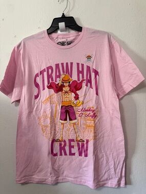 One Piece Straw Hat Crew Shirt, Pink Size Medium NWOT